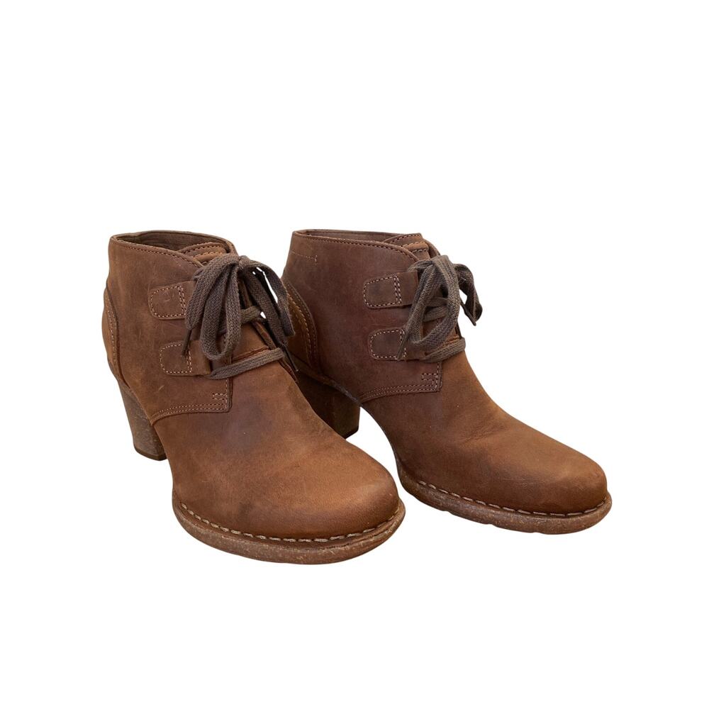 Clarks women’s brown leather booties